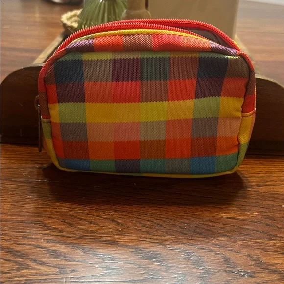 E-Tree Colorful Checkered Canvas Travel Zipper Pouch - Picture 5 of 6